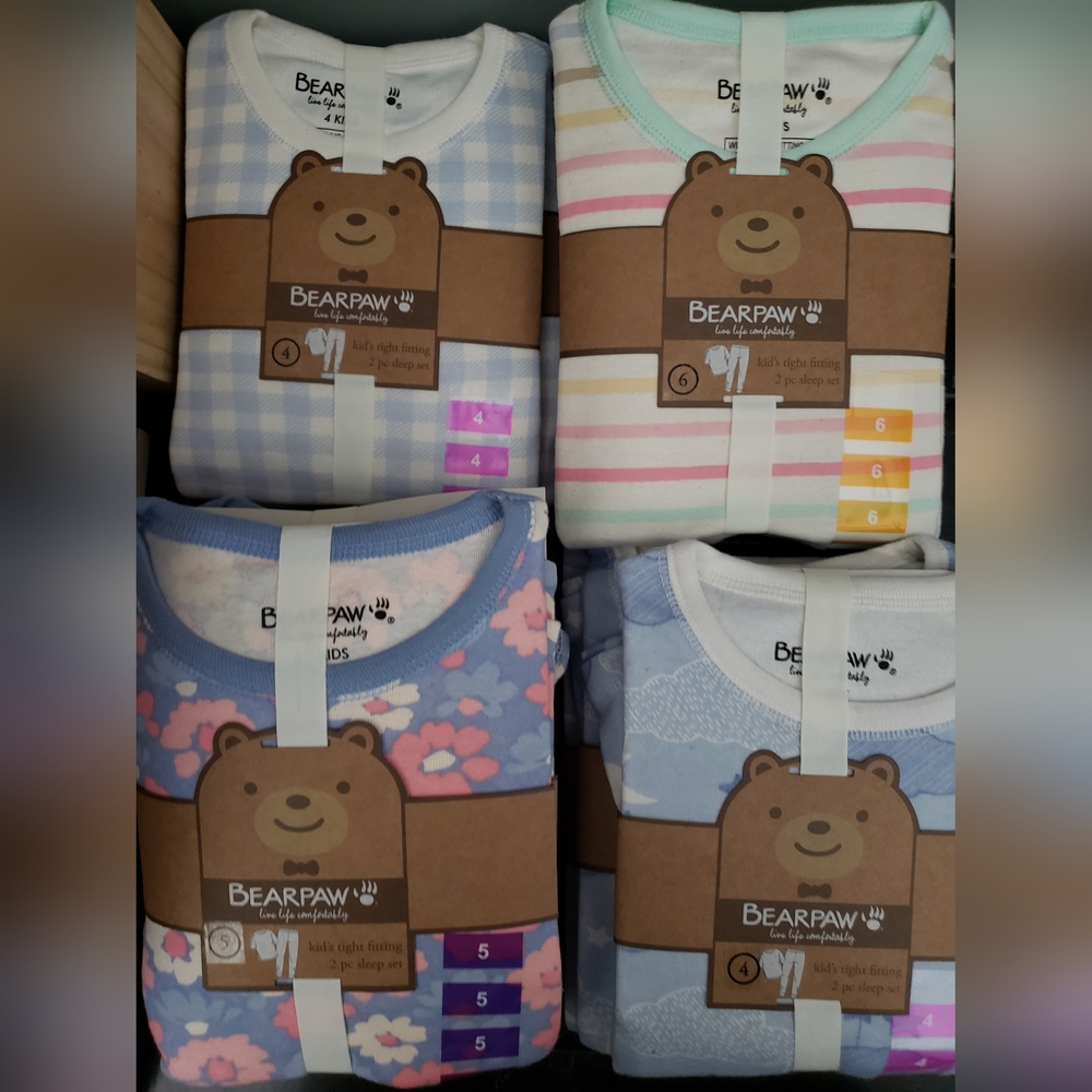 Back to school Bear Paw kids pajamas pjs clothes
